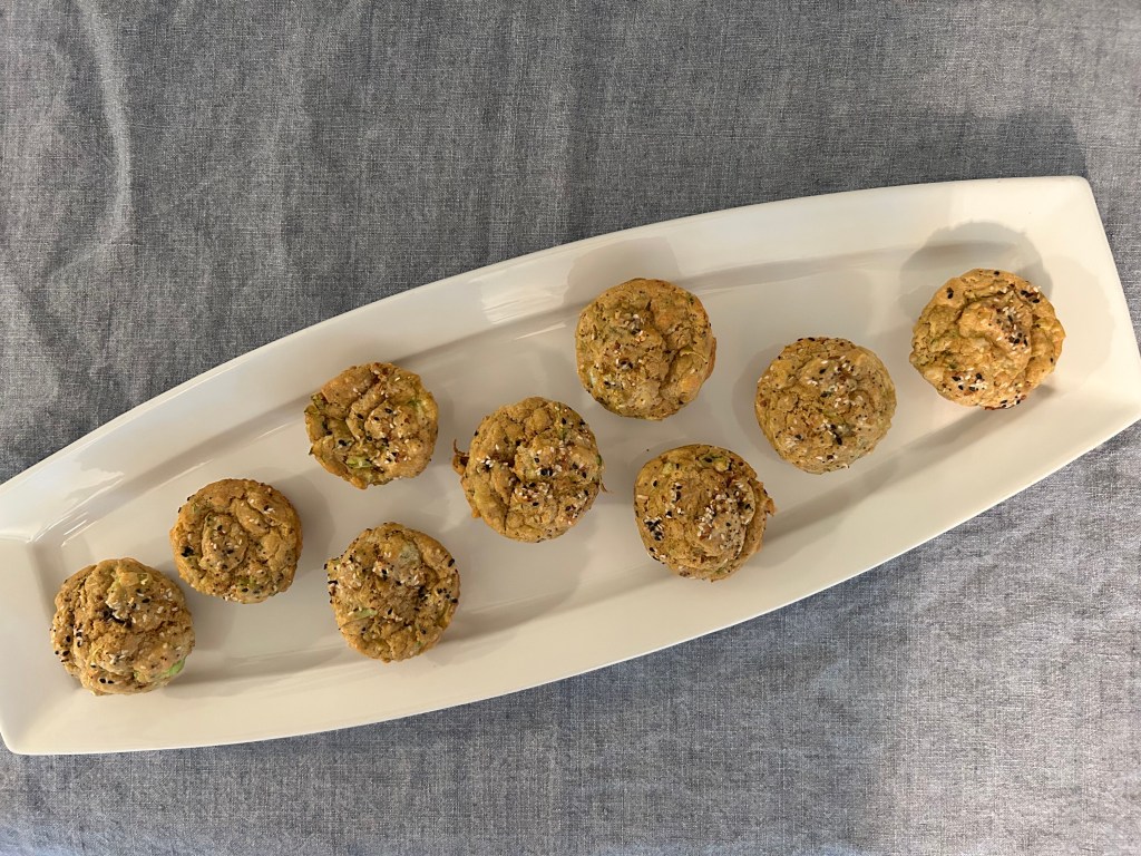 Savory Everything Zucchini and Cheddar&nbsp;Muffins