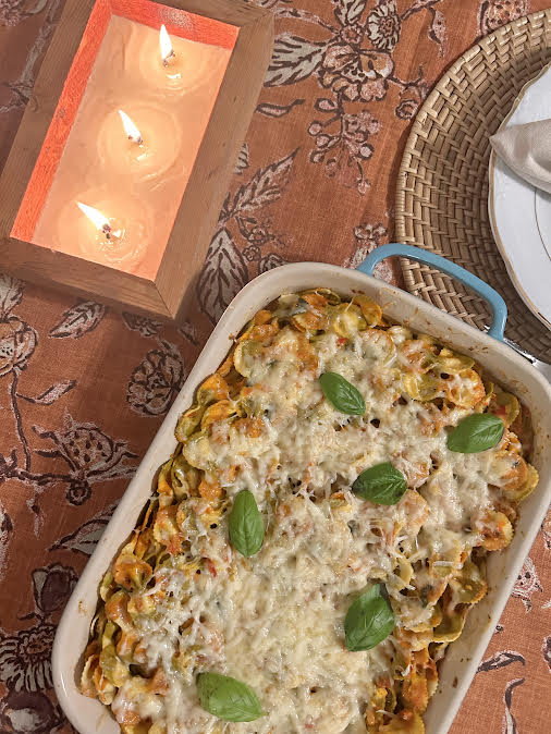 Baked Pasta with Roasted Red Pepper Vodka&nbsp;Sauce