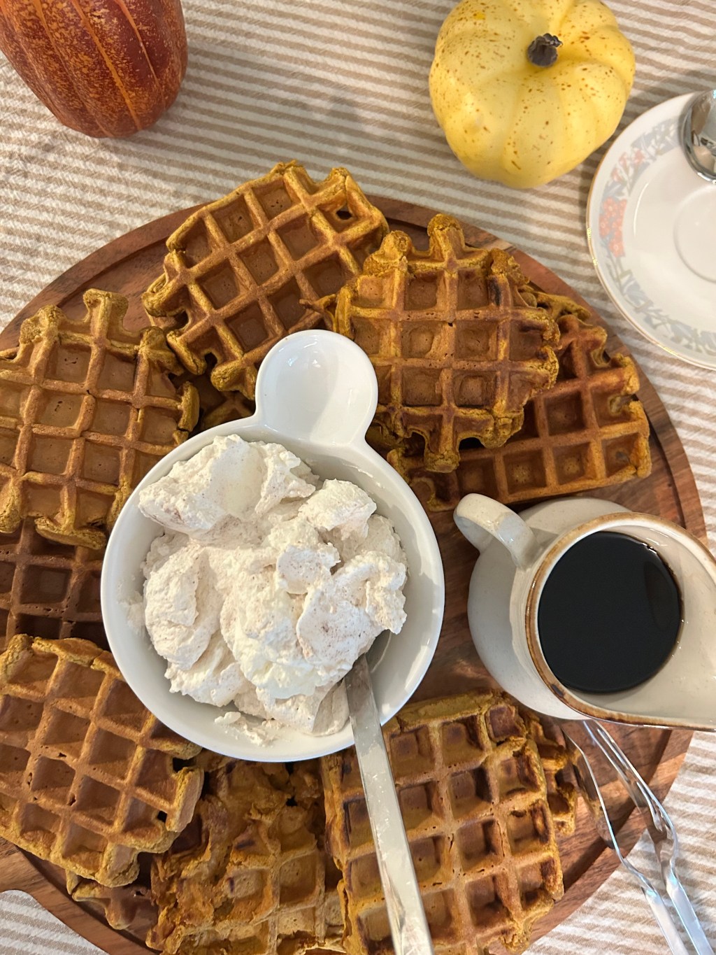 Whole Wheat Pumpkin Waffles & Chai Spice Whipped&nbsp;Cream