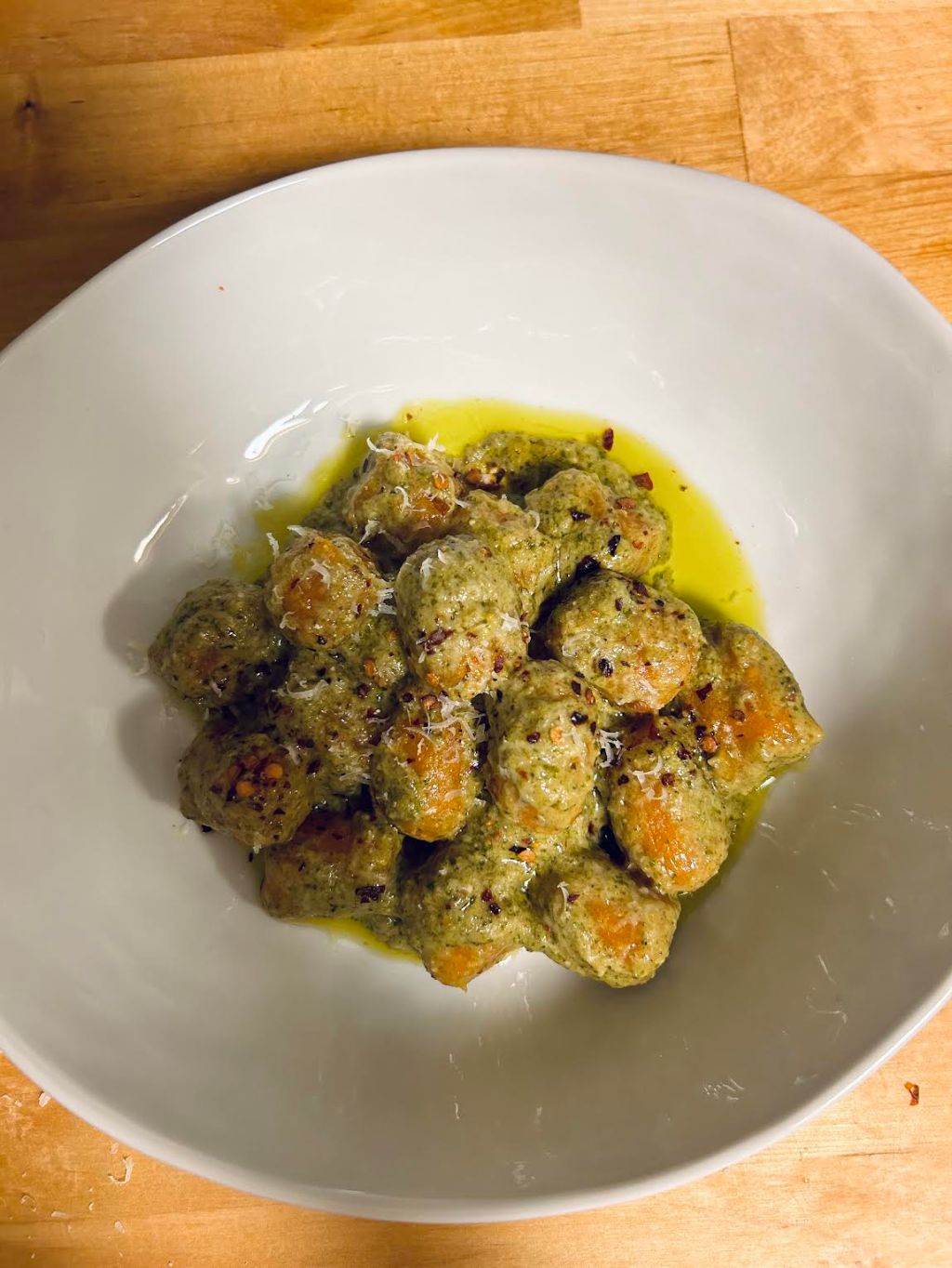 Gluten Free Sweet Potato Gnocchi with Kale&nbsp;Pesto