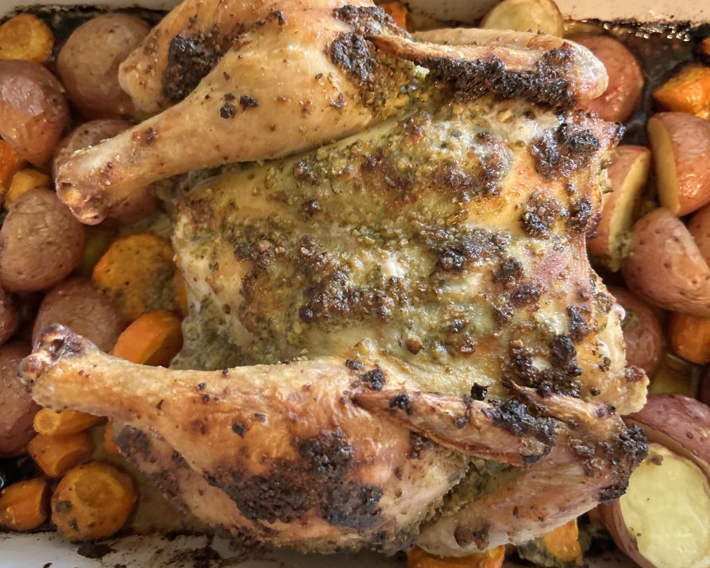 Spatchcock Pesto Chicken